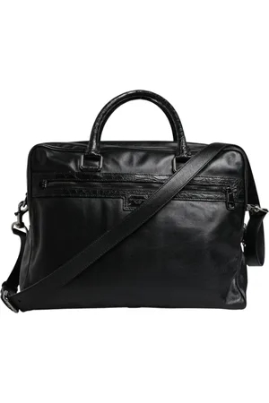 Dolce & Gabbana Taske, Herre, Sort, ONE SIZE, Uld, Sort læder messenger skuldertaske