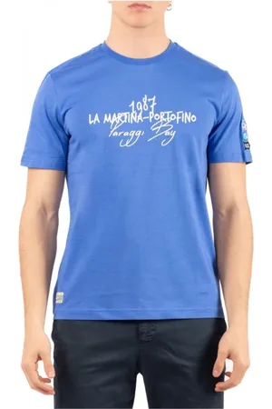 La Martina Top, Herre, Blå, 2XL, Uld, Stilfuldt T-shirt til Mænd