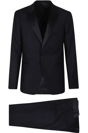 Emporio Armani Jakkesæt, Herre, Sort, M, Uld, Brun Habit til Mænd Stilfuld Ss25