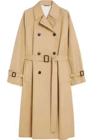 Max Mara Frakke, Dame, , XS, Bomuld, Vendbar regntæt bomuldstrenchcoat