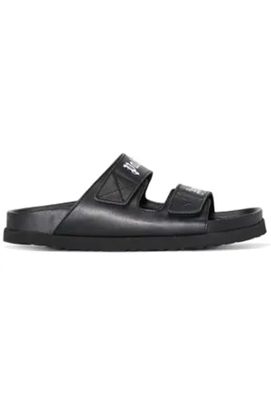 Palm Angels Sko, Dame, Sort, 41 EU, Læder, Sort Læder Dobbeltrem Sandaler