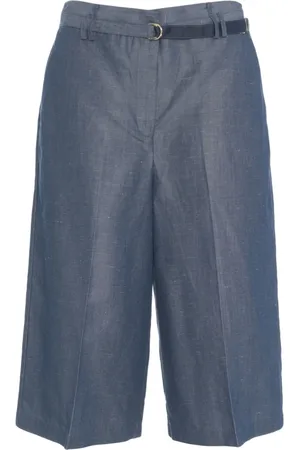 Liu Jo Shorts, Dame, Blå, XS, Linned, Blå Linned Bermuda Shorts