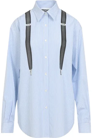 Moschino Bluser & Skjorter, Dame, Blå, 2XS, Bomuld, Blå Skjorte til Kvinder