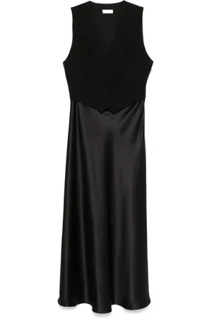 Liu Jo Kjole, Dame, Sort, M, Polyester, Sort Kjole med Indbygget Vest