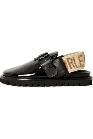 CESARE GASPARI Sko, Dame, Sort, 38 EU, Læder, Platform Slingback Slippers Renata