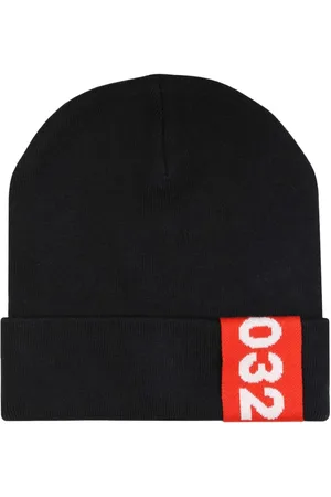 032c Tilbehør, unisex, Sort, ONE SIZE, Bomuld, Bomuld Sort Tape Beanie