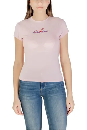 Calvin Klein Top, Dame, Lyserød, XS, Bomuld, Bomuld T-shirt