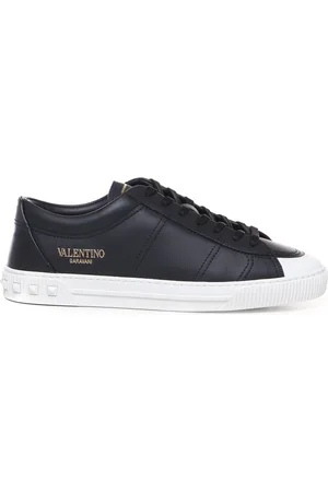 VALENTINO GARAVANI Sko, Herre, Sort, 39 EU, Læder, Sorte Lædersneakers med Stud-detaljer
