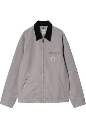 Carhartt Jakke, Herre, Grå, XL, Bomuld, Grå Kanvasjakke Klassisk Fløjl Krave