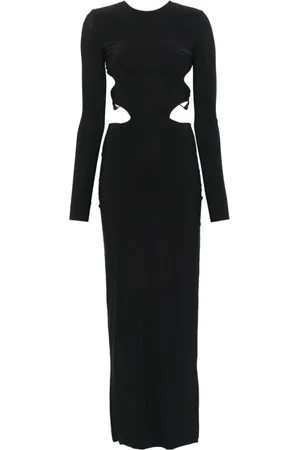 Amazuìn Kjole, Dame, Sort, ONE SIZE, Uld, Sort Cut-Out Kjole til Kvinder