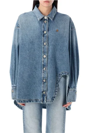 The Attico Bluser & Skjorter, Dame, Blå, XS, Denim, Himmelblå Diana Denim Skjorte