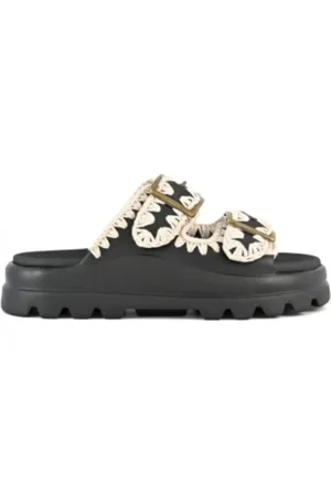 Mou Sko, Dame, Sort, 39 EU, Sorte Slide Sandaler To-Spænde Stil