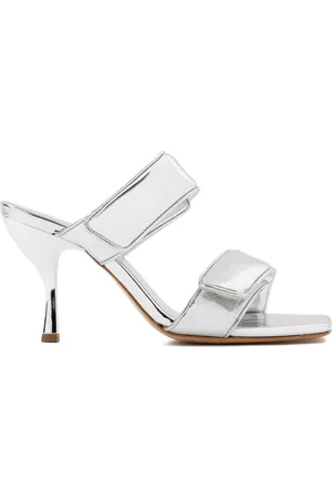 Gia Borghini Sko, Dame, Hvid, 38 EU, Læder, Metallic Sandaler Hæv Stil Komfortabelt