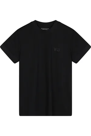 Y-3 Top, Dame, Sort, M, Bomuld, Sort kortærmet T-shirt, Regular Fit