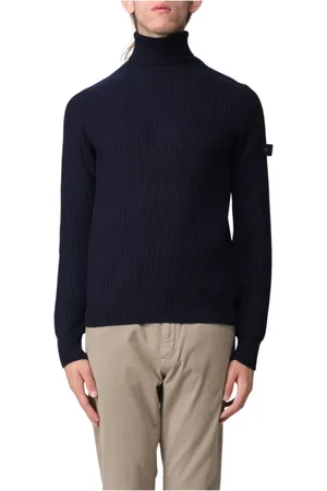 Peuterey Strik, Herre, Blå, M, Uld, Blå Uld Turtleneck Sweater