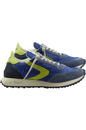Valsport 1920 Sko, Herre, Flerfarvet, 42 EU, Blå Sneakers med Lime Grønne Accenter