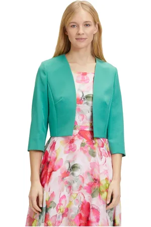 Vera Mont Jakke, Dame, Grøn, 3XL, Uld, Elegant Bolerojakke med Folder