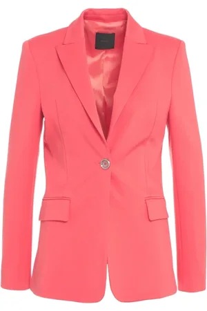 Pinko Jakke, Dame, Lyserød, XS, Uld, Rød Blazer med Spidse Revers