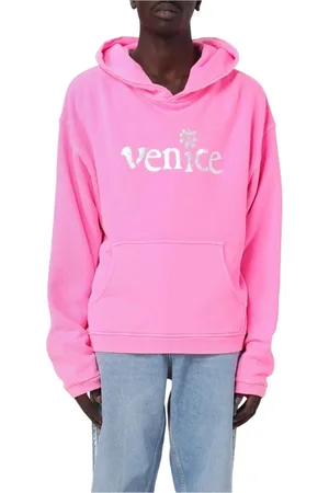 ERL Sweathshirts & Hoodies, Herre, Lyserød, L, Bomuld, Hoodie i afslappet pasform