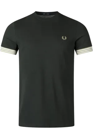 Fred Perry Top, Herre, Grøn, XL, Bomuld, Klassisk Bomuld T-Shirt