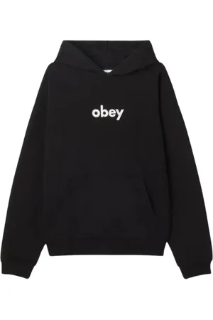 Obey Sweathshirts & Hoodies, Herre, Sort, XL, Bomuld, Sort hættetrøje med broderet logo