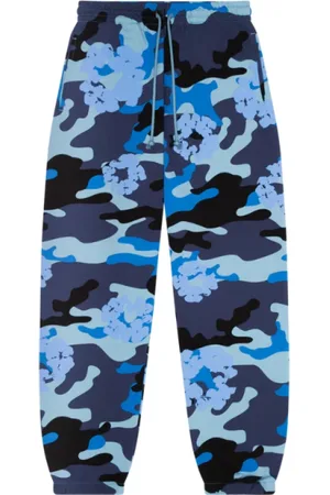 DENIM TEARS Bukser, Herre, Blå, XL, Bomuld, Blå Camo Krans Sweatpant