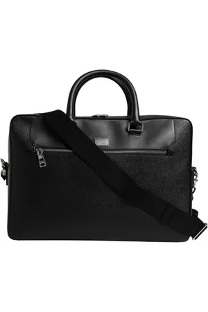 Dolce & Gabbana Taske, Herre, Sort, ONE SIZE, Uld, Sort Logo Plaque Messenger Taske