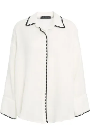Kaos Bluser & Skjorter, Dame, Hvid, XS, Linned, Elegant Linnedskjorte med Trompetærmer