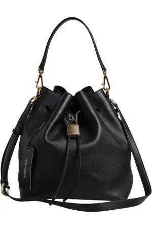 Dolce & Gabbana Taske, Dame, Sort, ONE SIZE, Uld, Sort Læder Skulder Bucket Taske
