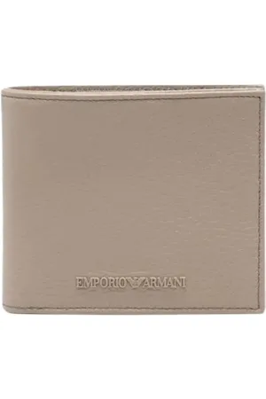 Emporio Armani Tilbehør, Herre, Grå, ONE SIZE, Læder, Klassisk Sort Læderpung