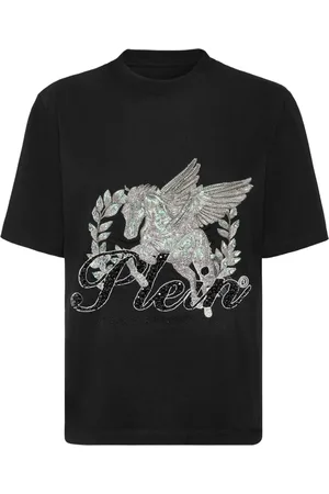 Philipp Plein Top, Dame, Sort, XS, Bomuld, Afslappet Bomuld T-Shirt