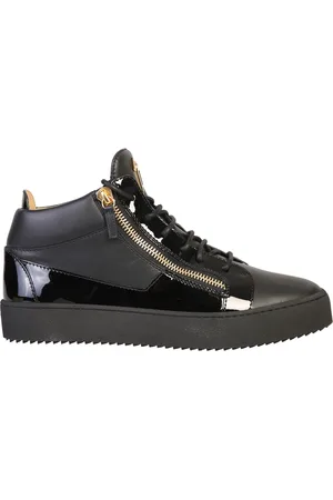 Giuseppe Zanotti Sko, Herre, Sort, 41 EU, Læder, Sorte Læder Sneakers Aw24