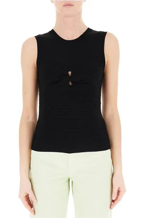 Patrizia Pepe Top, Dame, Sort, M, Sort Ribbed Top til Kvinder