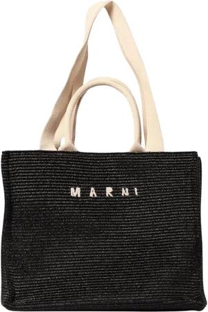 Marni Taske, Herre, Sort, ONE SIZE, Uld, Moderne Straw Tote Taske