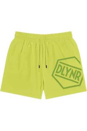 DOLLY NOIRE Badetøj, Herre, Gul, M, Polyester, Maxi Logo Gul Snørelukning Shorts