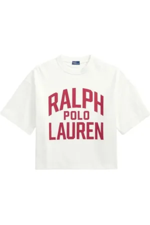 Ralph Lauren Top, Dame, Hvid, M, Bomuld, Oversize Logo T-shirt