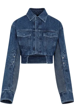 OFF-WHITE Jakke, Dame, Blå, 2XS, Bomuld, Blå Motorcykeljakke Kvinders Mode