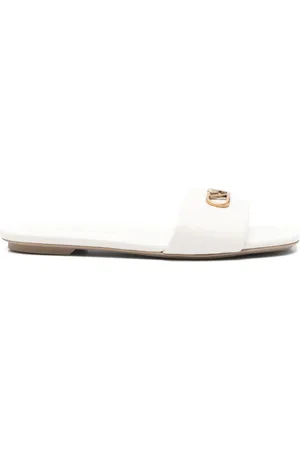 Emporio Armani Sko, Dame, Hvid, 39 EU, Læder, Hvide Læder Sandaler med Åben Tå