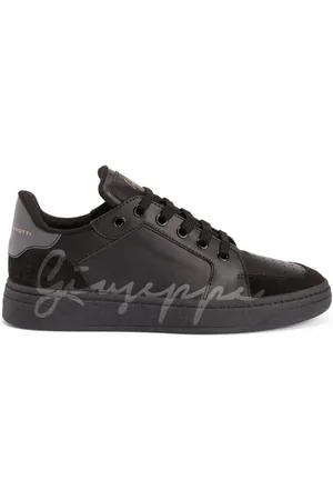 Giuseppe Zanotti Sko, Herre, Sort, 39 1/2 EU, Sorte Sneakers med Ruskindsdetalje