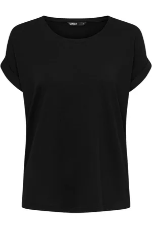 ONLY Top, Dame, Sort, M, Sort T-shirt med normal pasform