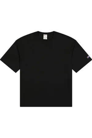 Champion Top, Herre, Sort, S, Bomuld, Autentisk T-Formet Tee med Ikonisk Logo