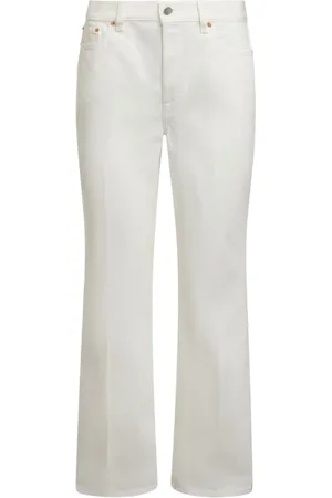 Gucci Jeans, Dame, Hvid, W27, Uld, Hvid Jeans Stilfuld Model