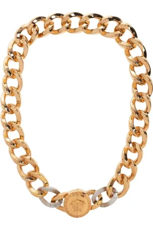 VERSACE Tilbehør, Dame, Gul, ONE SIZE, Uld, Halskæde med logo