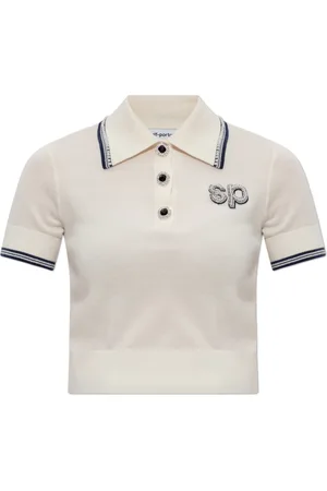 Self-Portrait Top, Dame, , M, Uld, Polo med skinnende applikationer