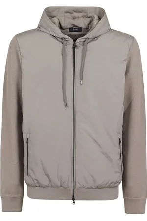 HERNO Sweathshirts & Hoodies, Herre, Grå, XL, Bomuld, Neutral Bomuld Linned Jakke Stilfuld Behagelig