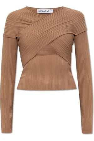 Self-Portrait Top, Dame, , M, Polyester, Ribstrikket top med lange ærmer