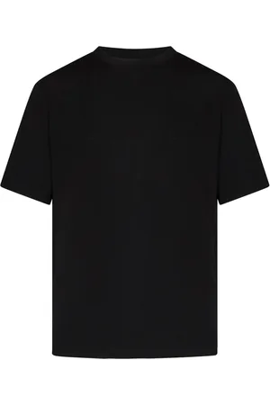 HERNO Top, Herre, Sort, XL, Uld, Sort Crewneck T-shirt Letvægt Logo Plade