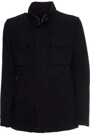 MONTECORE Jakke, Herre, Blå, L, Tyl, Mørkeblå Field Jacket med Aftagelig Hætte