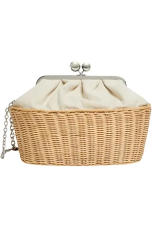 Max Mara Taske, Dame, , ONE SIZE, Bomuld, Hvid Canvas Clutch Taske Oblo