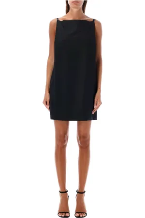 Serafini Kjole, Dame, Sort, S, Uld, Sort Bælte Detalje Mini Kjole Aw24
